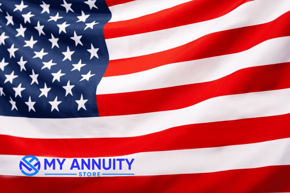 American Flag with My Annuity Store Logo bottom left hand corner