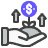 Hand holding plant growing money icon for premium finance loan interest