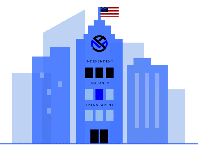 My annuity store, inc office building isometric drawing w/ american flag annuity reviews page